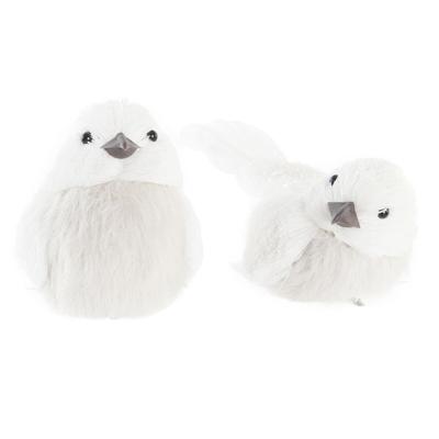 Kerstversiering DKD Home Decor Schuim Fågel Veer (10 x 6 x 8 cm) (2 Stuks)