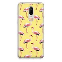 Flamingo's geel: OnePlus 6 Transparant Hoesje