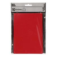Creativ Company Enveloppen, afmeting envelop 11,5x16 cm, 110 gr, rood, 10 stuk/ 1 doos