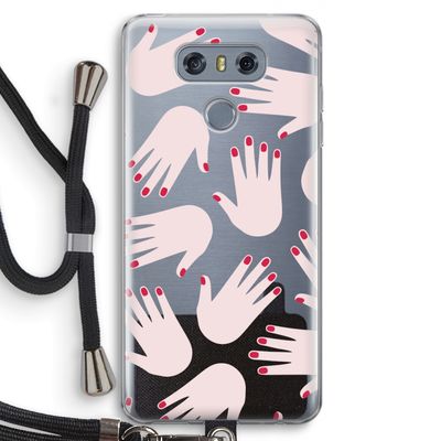 Hands pink: LG G6 Transparant Hoesje met koord