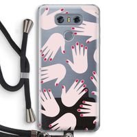 Hands pink: LG G6 Transparant Hoesje met koord