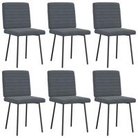 Eetkamerstoelen 6 st fluweel donkergrijs