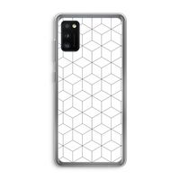 Zwart-witte kubussen: Samsung Galaxy A41 Transparant Hoesje