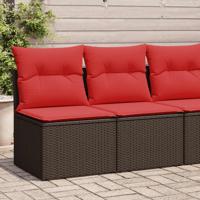 2-delige Loungeset met kussens poly rattan acacia bruin