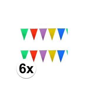 6x stuks feest vlaggenlijnen 10 meter
