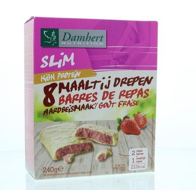 Damhert Afslank proteinereep witte chocolade & aardbei (240 gr)