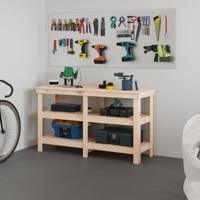 VidaXL Werkbank 142,5x50x80 cm massief grenenhout