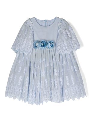 Patachou robe en dentelle à fleurs - Bleu