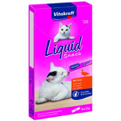 Vitakraft Liquid Snacks met eend kattensnoep (6 x 15 g) 3 verpakkingen