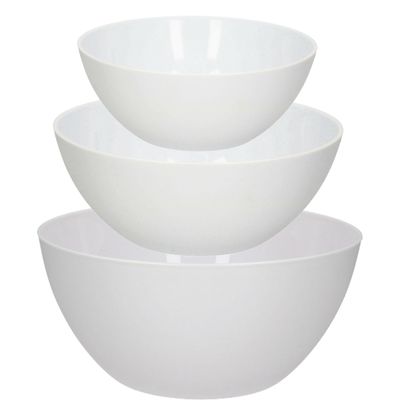 Voedsel serveer schalen set - 6x stuks - kunststof - wit