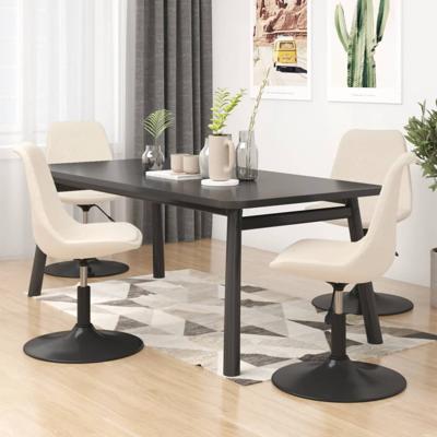 Eetkamerstoelen draaibaar 4 st fluweel crèmekleurig