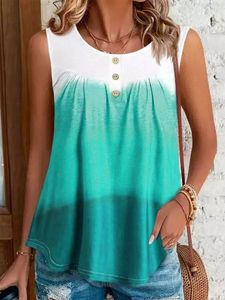 Loose Ombre Casual Cotton-Blend Tank Top