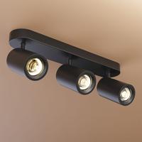 Madona - LED Plafondlamp - 3 spots - Excl. GU10 Fitting - Kantelbaar & Draaibaar - Rechthoekig - Aluminium