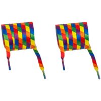 Schoenveters - 2x - Gay Pride/Regenboog thema kleuren - polyester - 140 cm - 1 paar