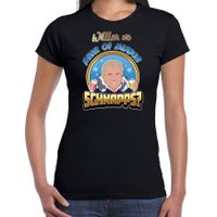 Apres ski t-shirt voor dames - meer of minder schnaps - zwart - wintersport - Wilders - politiek