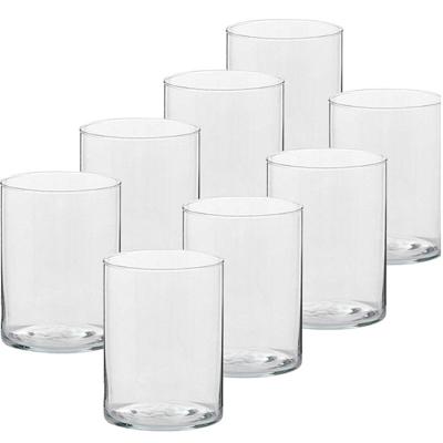 Trend Candles Theelichthouder - 8x - transparant glas - hoog model - 5,5 x 6,5 cm - Kaarsenhouders