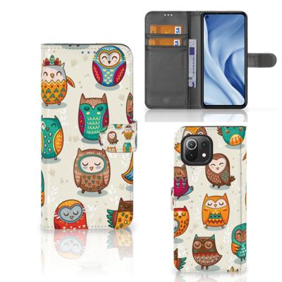 Xiaomi 11 Lite 5G NE | Mi 11 Lite | Telefoonhoesje | Met pasjeshouder | Vrolijke Uilen