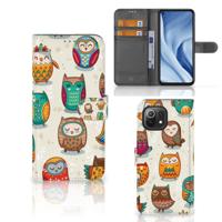 Xiaomi 11 Lite 5G NE | Mi 11 Lite | Telefoonhoesje | Met pasjeshouder | Vrolijke Uilen
