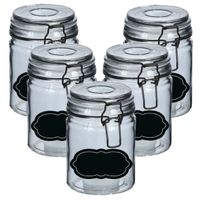 Weckpot/inmaakpot - 10x - 250 ml - glas - met beugelsluiting - incl. etiketten - thumbnail