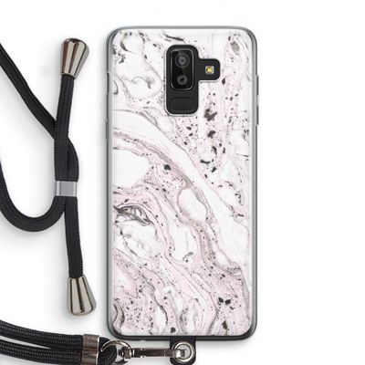 Mengelmoes: Samsung Galaxy J8 (2018) Transparant Hoesje met koord
