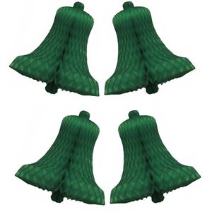 12x Decoratie kerst versiering kerstklokjes groen 16 cm