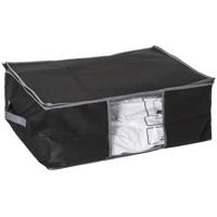 5Five Dekbed/kussen opberghoes - zwart - met vacuumzak - 60 x 44 x 25 cm