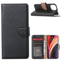 iPhone 12 Mini | Bookcase | Zwart met Pasjeshouder
