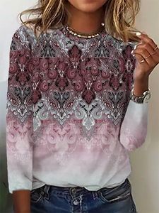 Ethnic Loose Casual Crew Neck T-Shirt