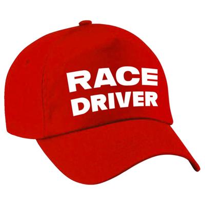 Race driver / auto coureur - verkleed petje - rood - voor kinderen - Racing team baseball cap
