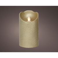 LED Waving kaars wax goud Ø7,5xH12,5cm