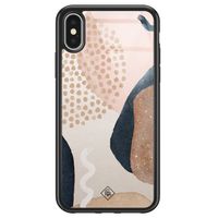 iPhone X/XS glazen hardcase - Abstract dots