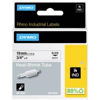 Labeltape krimpkous DYMO IND RHINO 18057 Polyolefine Tapekleur: Wit Tekstkleur:Zwart 19 mm 1.5 m