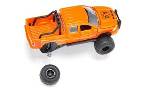 Siku Dodge RAM 1500 met ballonbanden speelgoedauto 1:50 metaal/kunststof zwart/oranje verwisselbare wielen deur motorkap en achterklep kunnen geopend worden