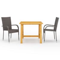 3-delige Tuinset bruin