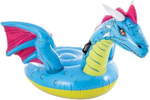 Intex opblaas draak Ride On 201 x 191 cm pvc blauw/geel/roze