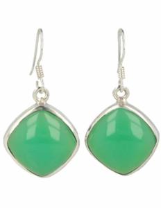 Chrysopraas oorbellen 925 sterling zilver uit India