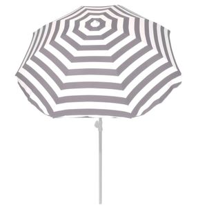 Grijs gestreepte strandparasol 180 cm