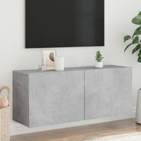 Tv-meubel wandgemonteerd 100x30x41 cm betongrijs