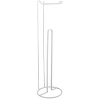 Wc/toiletrolhouder reservoir - metaal - wit - 54 cm - Voor 4/5 rollen