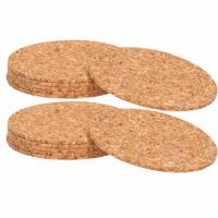 Onderzetters - 12x - kurk - rond - 10 cm - glazenonderzetters