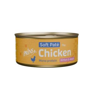 Prins Soft Paté Kitten en Adult kip natvoer kat 48 x 70 g