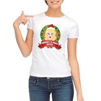 Foute kerst t-shirt wit Merry X-mas Boys voor dames - thumbnail