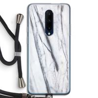 Gestreepte marmer: OnePlus 7 Pro Transparant Hoesje met koord