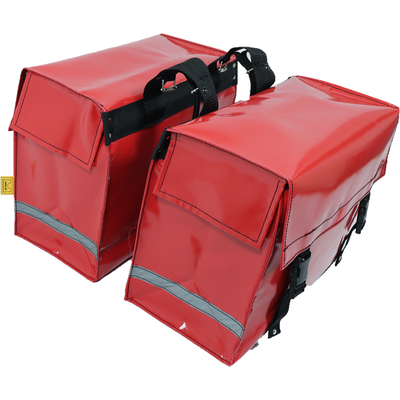 DE POORT dubbele fietstas 46L, rood