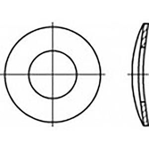 TOOLCRAFT TO-6854532 Veerschijf Binnendiameter: 10 mm DIN 137 Verenstaal Verzinkt 1000 stuk(s)