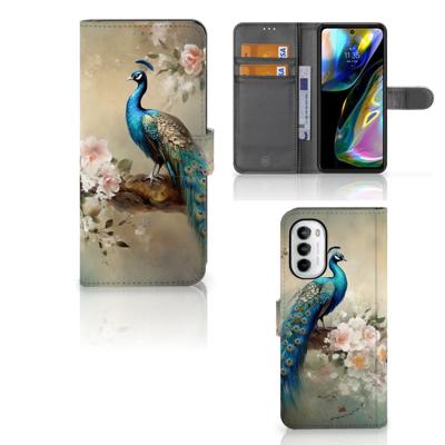 Telefoonhoesje | Met pasjeshouder | voor Motorola Moto G52 | Moto G82 Vintage Pauwen