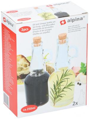Alpina olie&azijn fles 250ml glas 2-delig