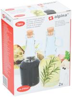Alpina olie&azijn fles 250ml glas 2-delig Alpina olie&azijn fles 250ml glas 2-delig