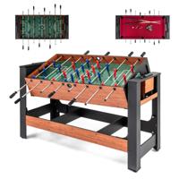 2-in-1 Draaibare Speeltafel Tafelvoetbal & Biljart Combinatietafel Indoor Arcade Tafel
