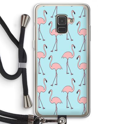 Anything Flamingoes: Samsung Galaxy A8 (2018) Transparant Hoesje met koord